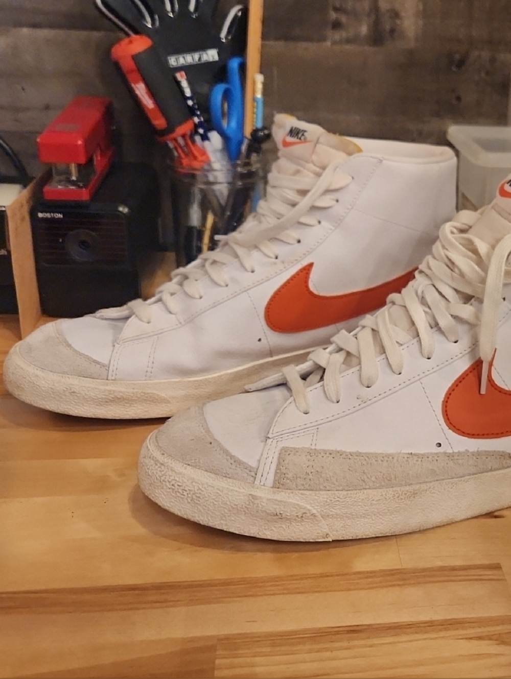 Nike White and Orange Hitops